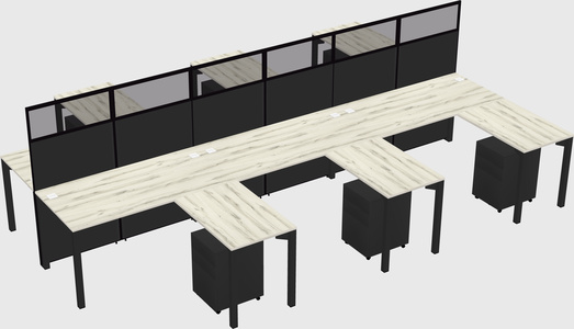 Shared l-shape cubicle