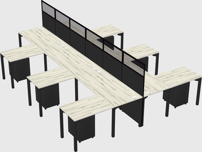 Shared l-shape cubicle