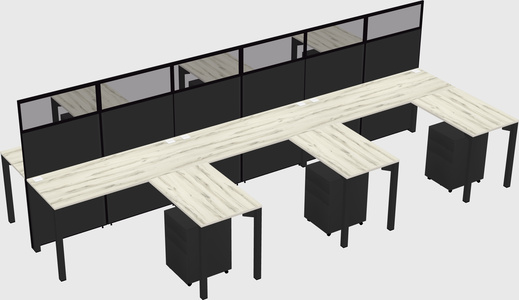 Shared l-shape cubicle