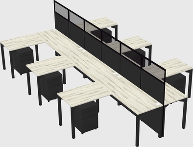 Shared l-shape cubicle