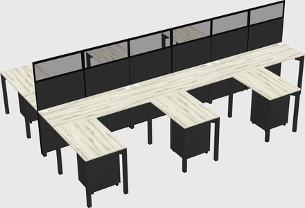 Shared l-shape cubicle