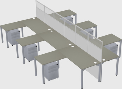 Shared l-shape cubicle