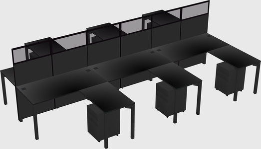 Shared l-shape cubicle