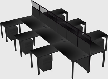 Shared l-shape cubicle