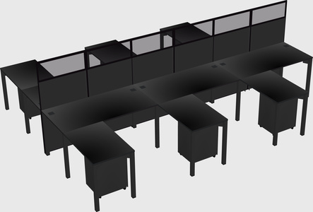 Shared l-shape cubicle