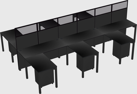 Shared l-shape cubicle