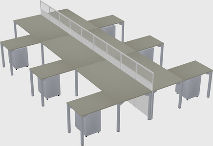 Shared l-shape cubicle