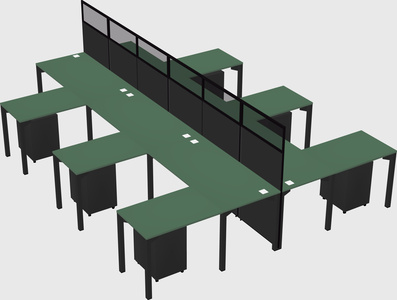 Shared l-shape cubicle