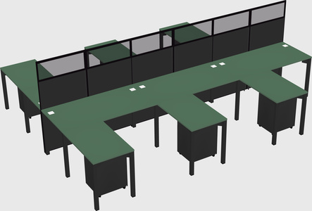 Shared l-shape cubicle