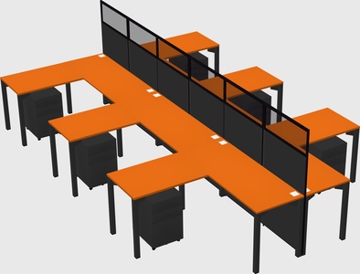 Shared l-shape cubicle