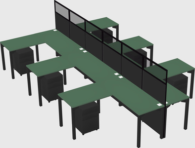 Shared l-shape cubicle