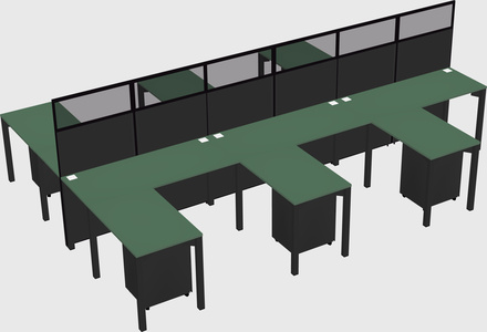 Shared l-shape cubicle