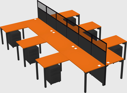 Shared l-shape cubicle
