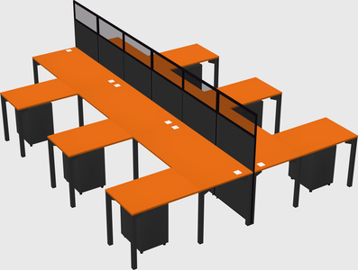 Shared l-shape cubicle