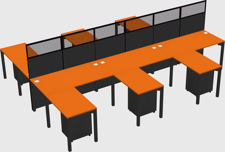 Shared l-shape cubicle