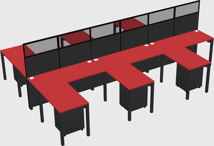Shared l-shape cubicle