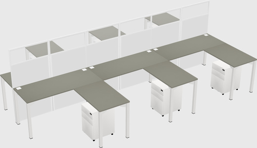 Shared l-shape cubicle