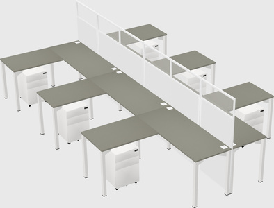 Shared l-shape cubicle