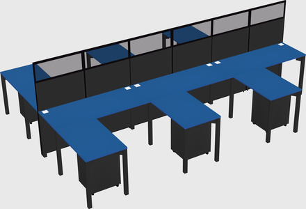 Shared l-shape cubicle