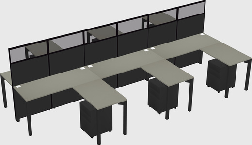 Shared l-shape cubicle