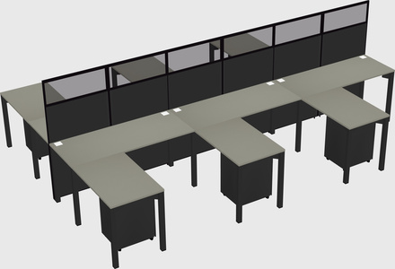 Shared l-shape cubicle