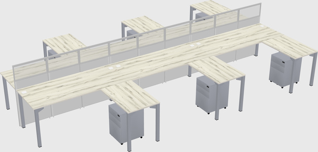 Shared l-shape cubicle