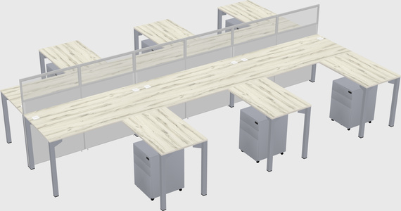 Shared l-shape cubicle