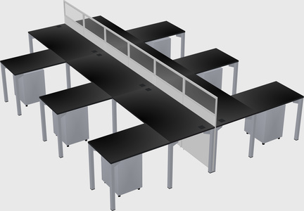 Shared l-shape cubicle