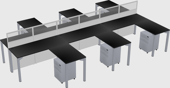 Shared l-shape cubicle