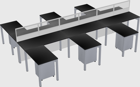 Shared l-shape cubicle
