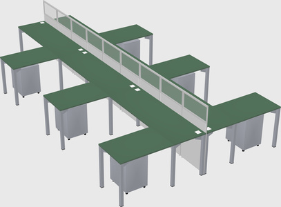 Shared l-shape cubicle