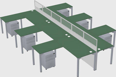 Shared l-shape cubicle