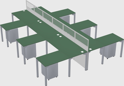 Shared l-shape cubicle
