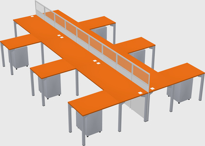 Shared l-shape cubicle