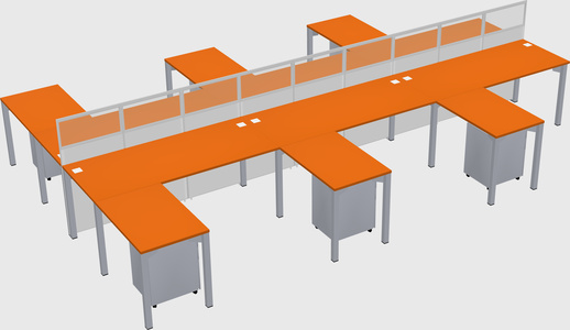 Shared l-shape cubicle