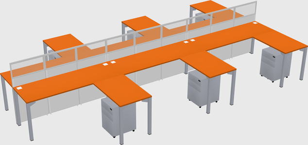 Shared l-shape cubicle