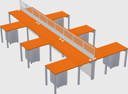 Shared l-shape cubicle