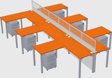 Shared l-shape cubicle