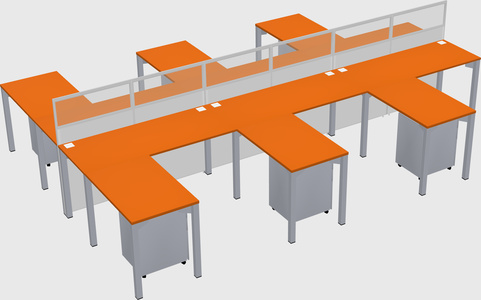 Shared l-shape cubicle