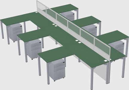 Shared l-shape cubicle