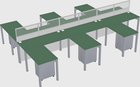 Shared l-shape cubicle