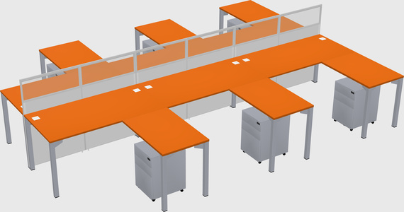 Shared l-shape cubicle