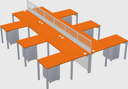 Shared l-shape cubicle
