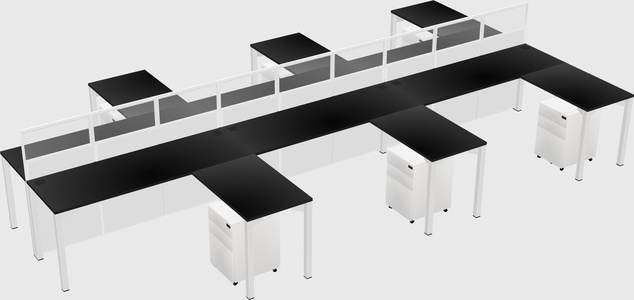 Shared l-shape cubicle