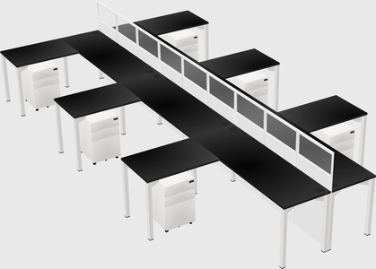 Shared l-shape cubicle