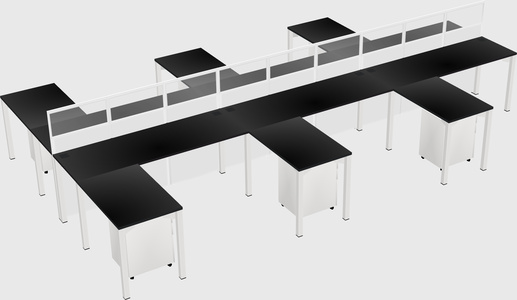 Shared l-shape cubicle