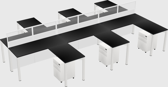 Shared l-shape cubicle