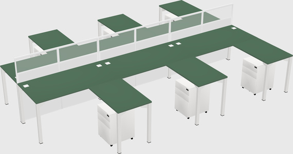 Shared l-shape cubicle