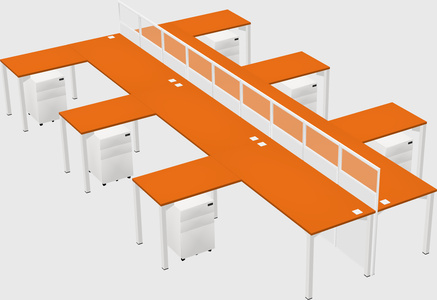 Shared l-shape cubicle