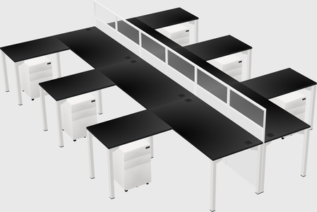 Shared l-shape cubicle